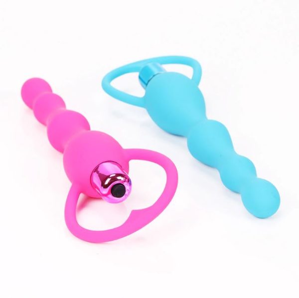 Pink Multi Beads Anal Vibrators - Sex Toys