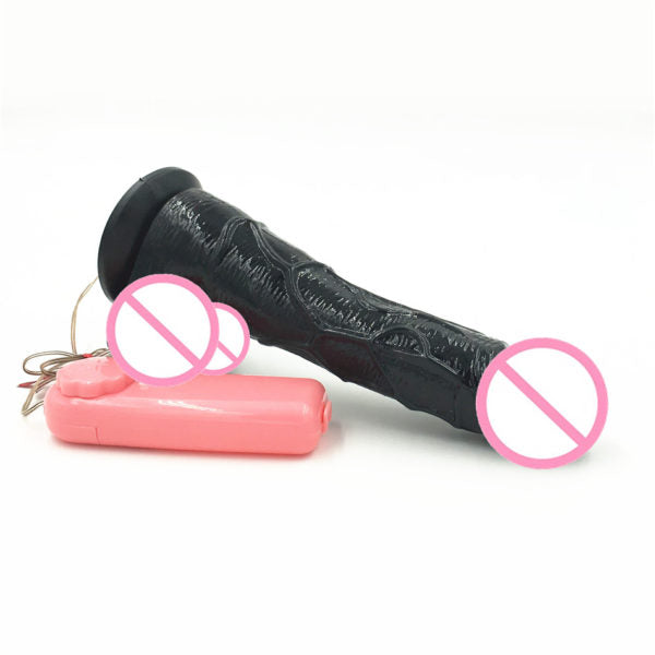 8 Inch Black Realistic Dildo With Vibration Sex Toys