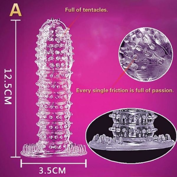 Crystal Ribbed Resuable Condom - Sex Toys