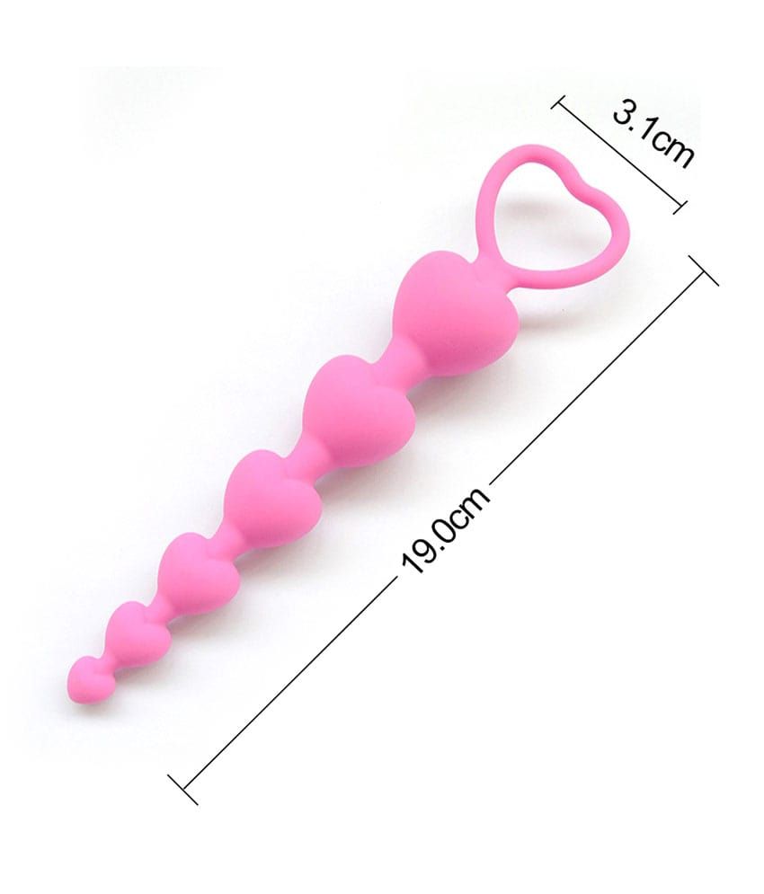 Silicone Heart Shaped Beads Anal Toy In India Sex Toys